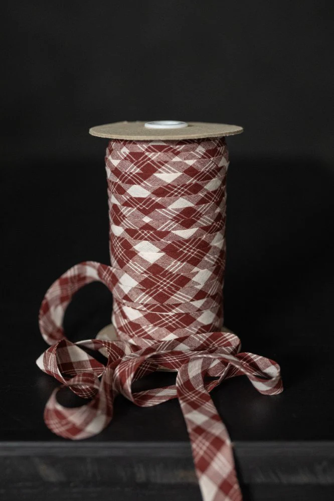 2cm Bakewell Check Indian Handloom Cotton Bias Binding - Merchant & Mills (Sold Per Meter)