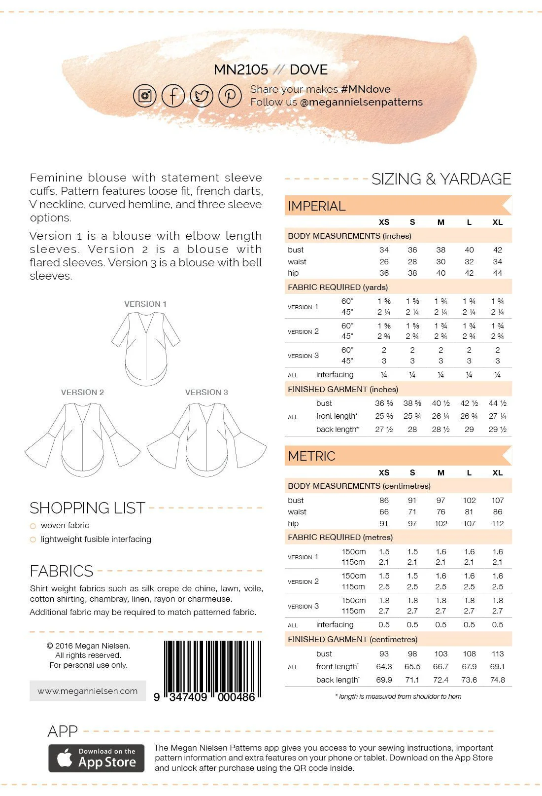 Dove Blouse - Megan Nielsen Patterns - Sewing Pattern - Image 18
