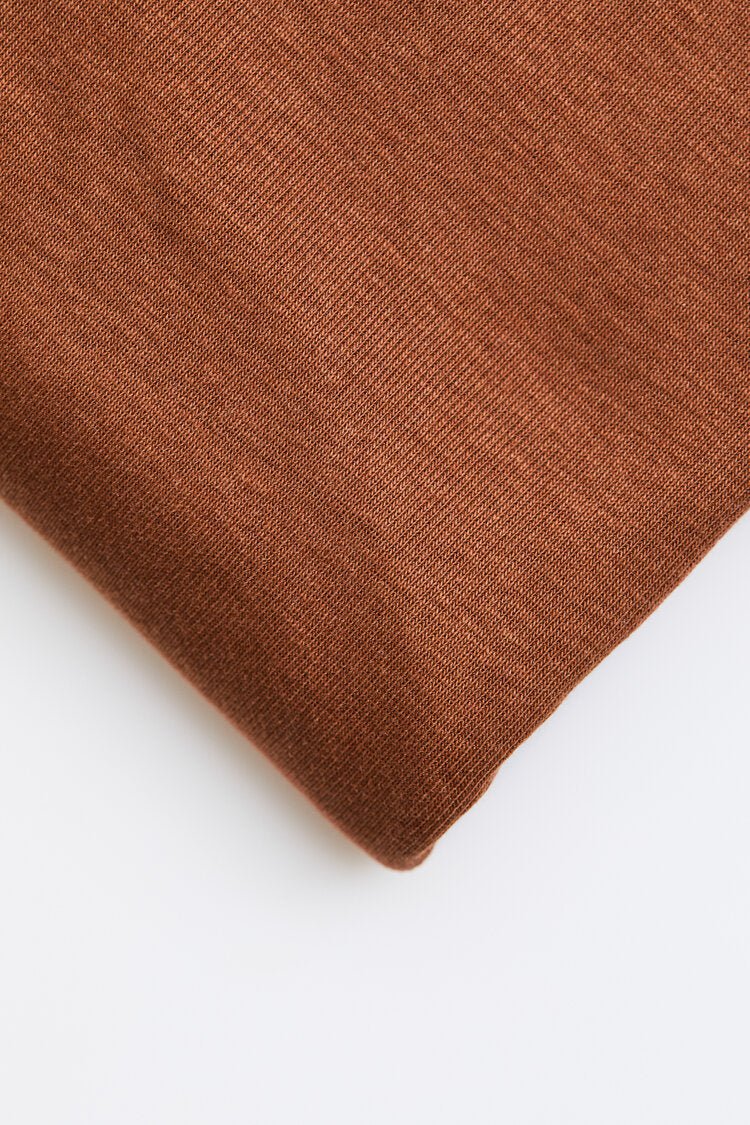 Fine 2x1 Rib Jersey TENCEL™ Lyocell Organic Cotton - OEKO-TEX® -  MeetMILK - Pecan - Image 2