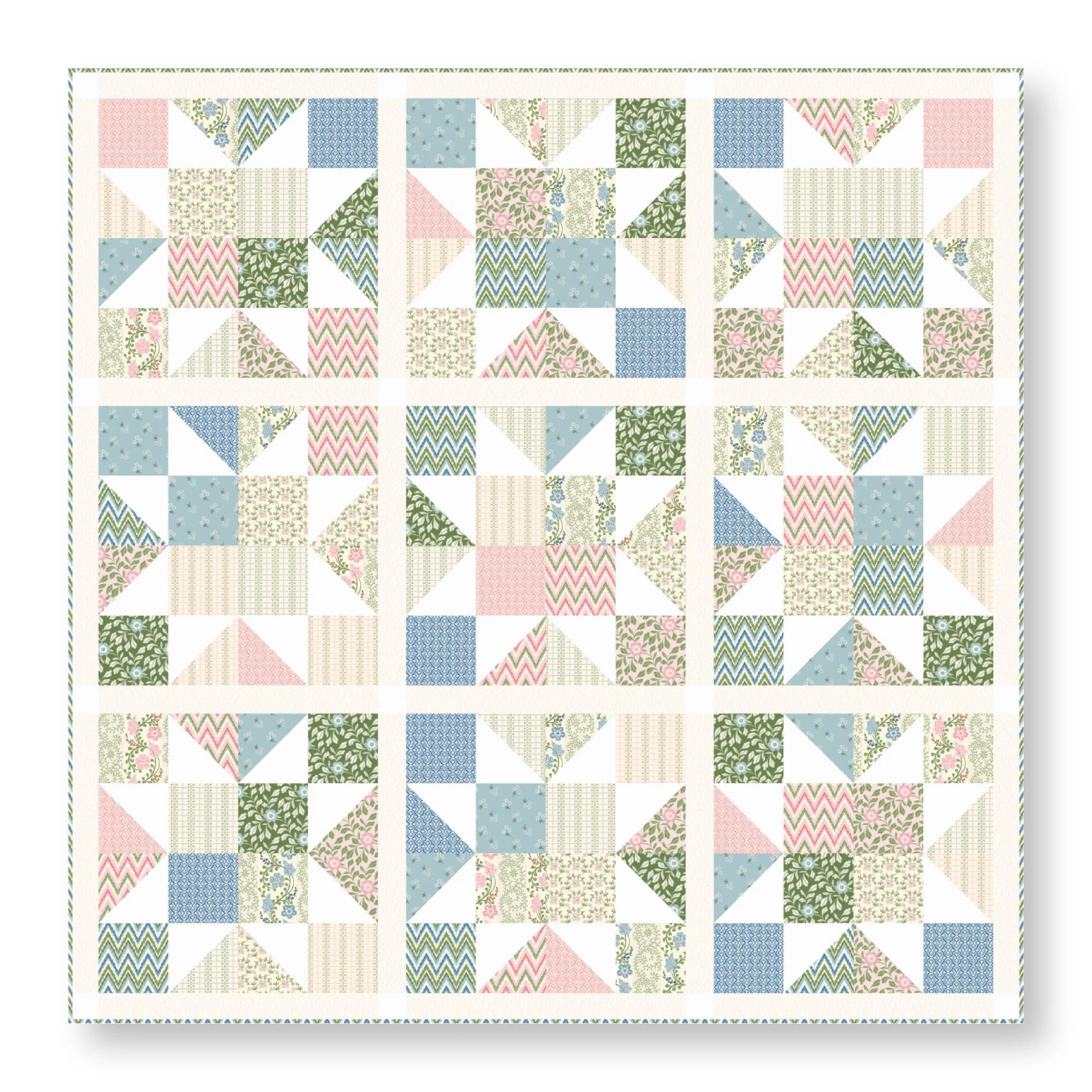 Blooming Heirlooms - Blue - Summer Garden - House Of Haricot - Cloud 9 Fabrics - Poplin - Image 9