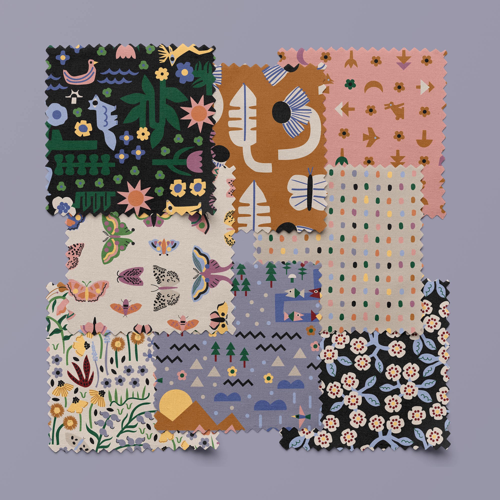 Free Bird - Blue - Fern Grove - Leah Duncan - Cloud 9 Fabrics - Poplin - Image 10