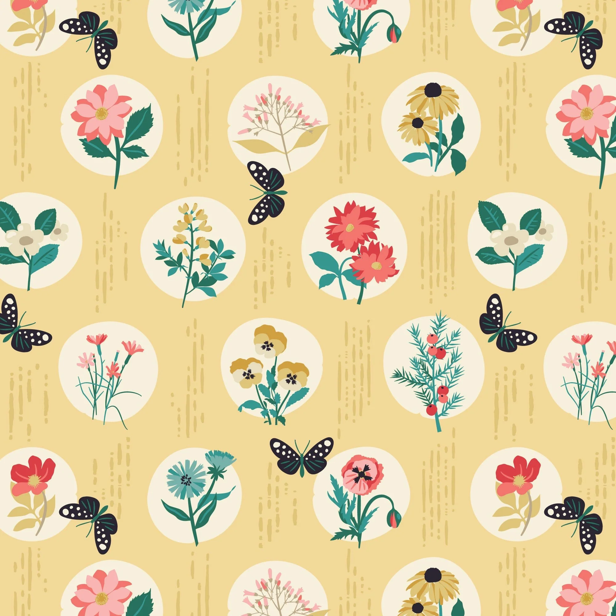 Garden Bloom - Yellow - Garden Walks - Ann Gardner - Cloud 9 Fabrics - Poplin - Image 3