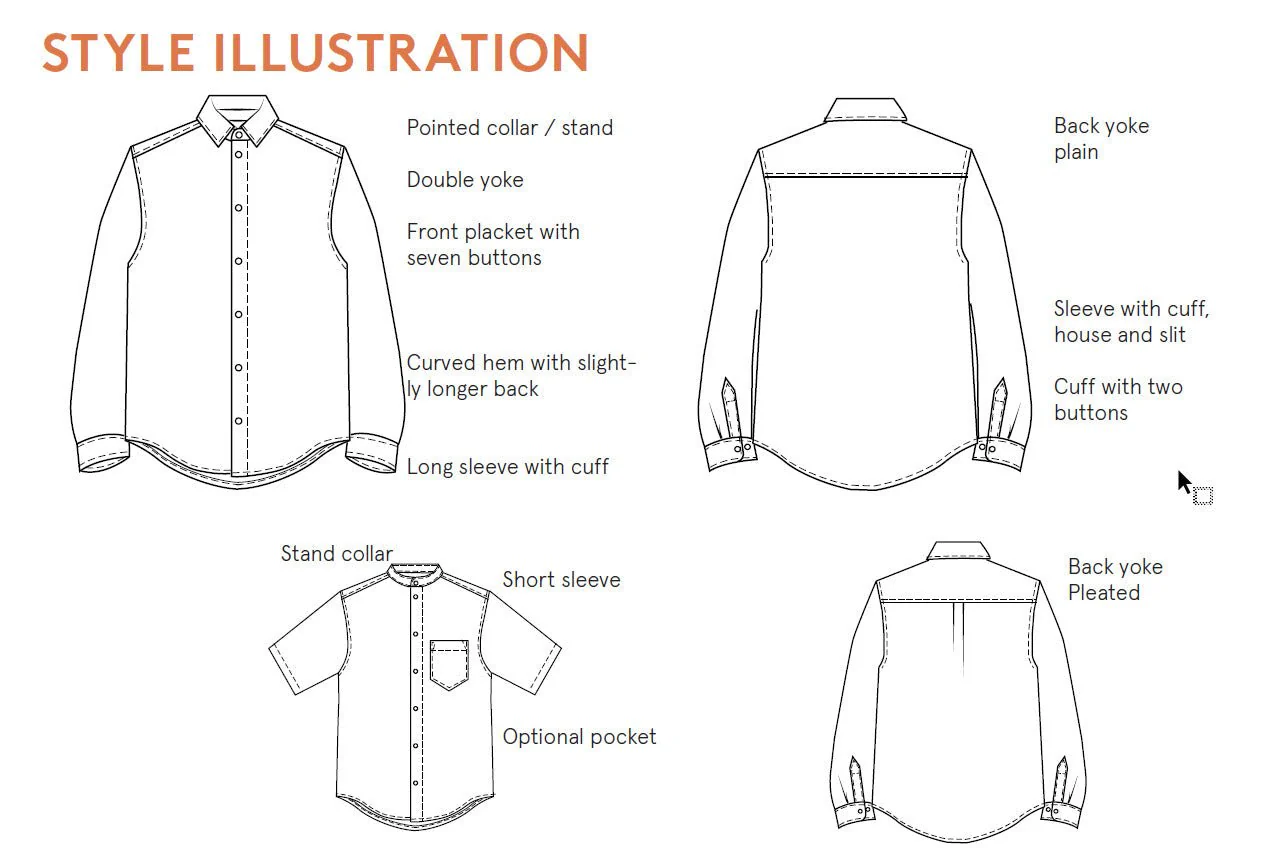 Jensen Shirt Mens Paper Pattern - Wardrobe by Me - Image 10