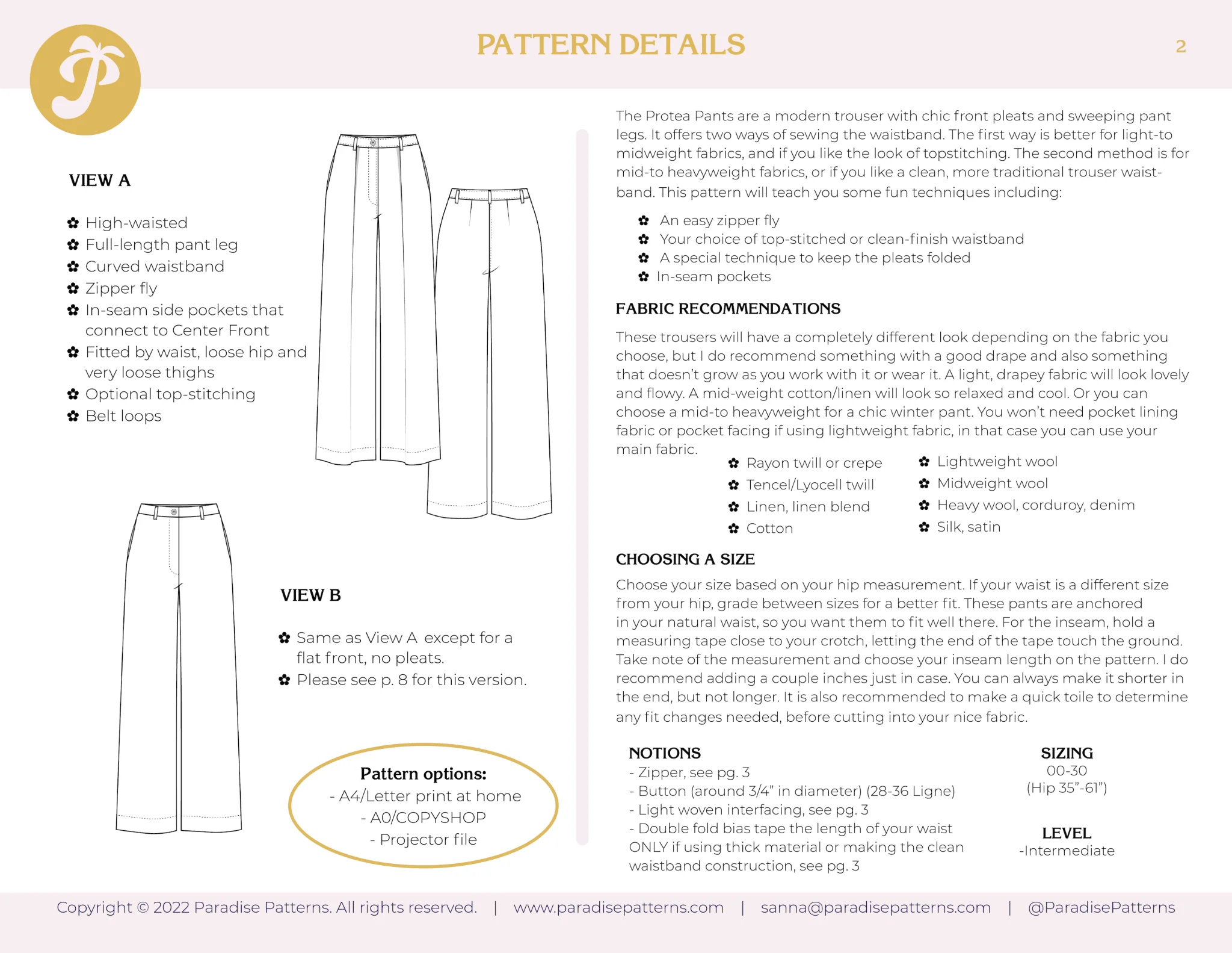 Protea Pants PDF Pattern - Paradise Patterns - Image 14