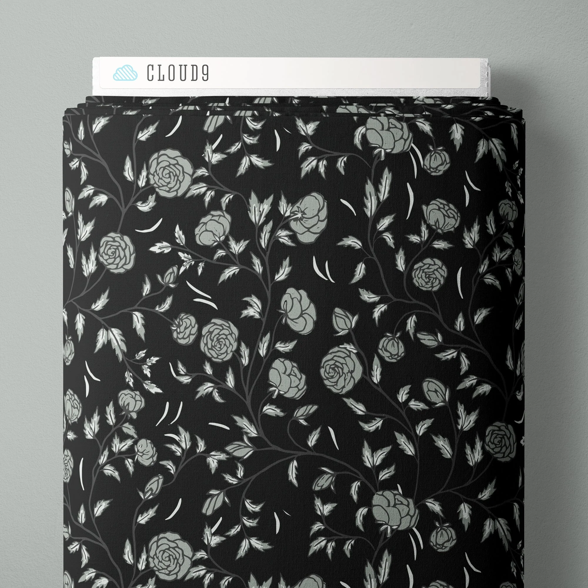 Rose Bramble - Ebony - Twilight Reverie - Lisee Ree Designs - Cloud 9 Fabrics - Poplin