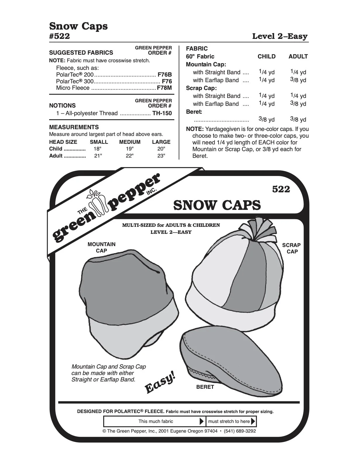 Snow Caps Pattern - 522 - The Green Pepper Patterns - Image 2