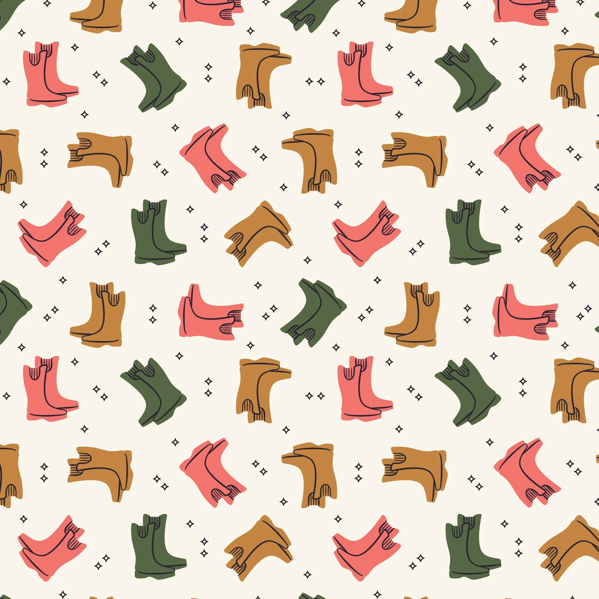 Wellies - Spring Showers - Ann Gardner - Cloud 9 Fabrics - Poplin - Image 3